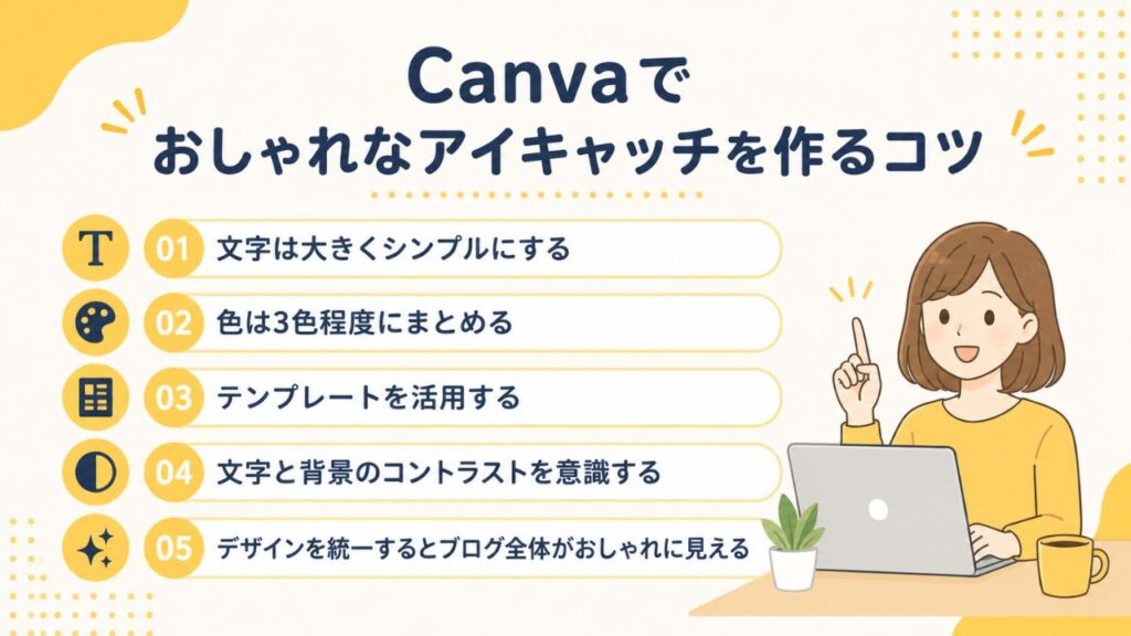 Canvaでおしゃれなアイキャッチを作るコツの図解