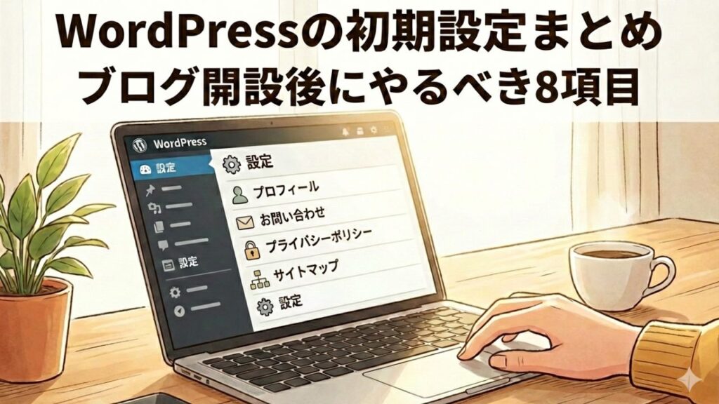 WordPressの初期設定まとめ ブログ開設後にやるべき8項目の記事のアイキャッチ画像