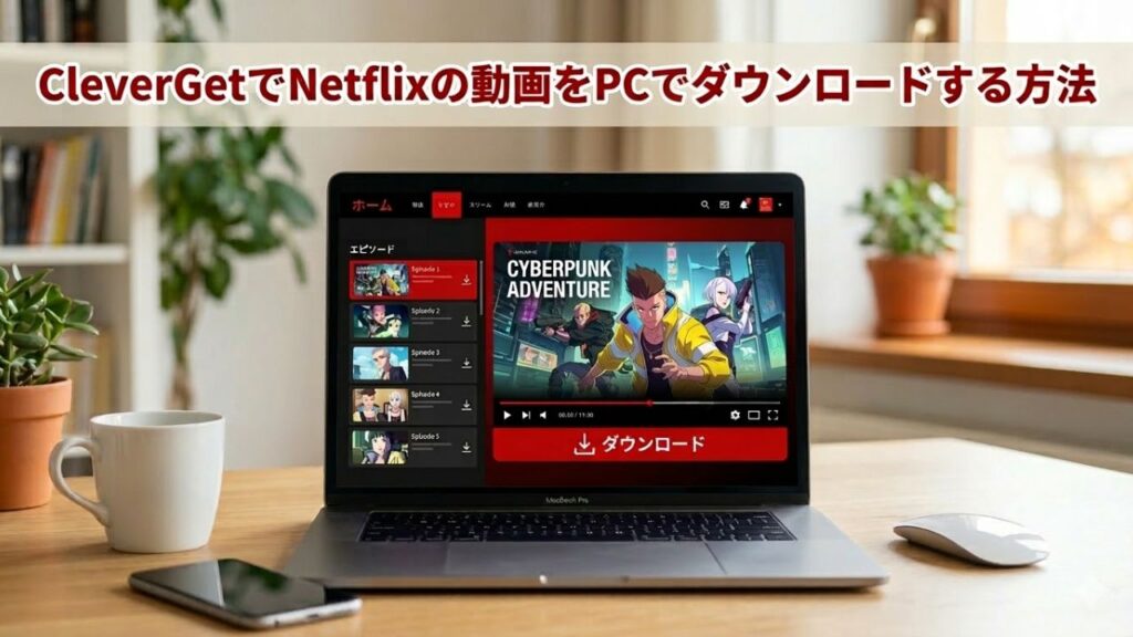CleverGetでNetflixの動画をPCでダウンロードする方法｜安全性と無料版の制限も解説の記事のアイキャッチ画像