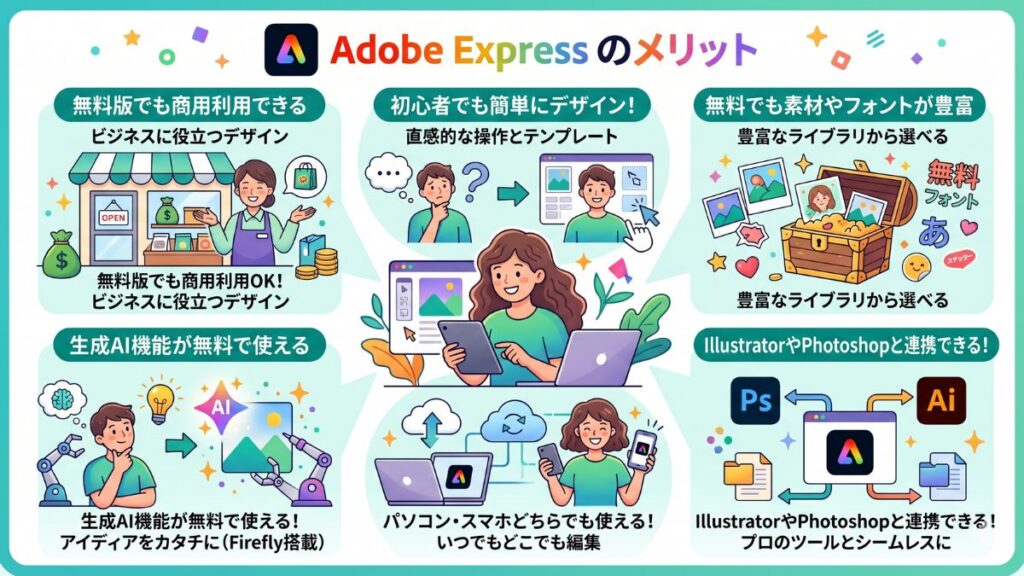 Adobe Expressのメリットの図解