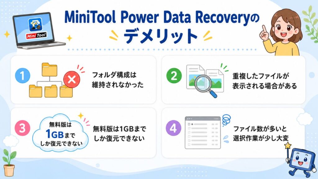 MiniTool Power Data Recoveryのデメリットの図解