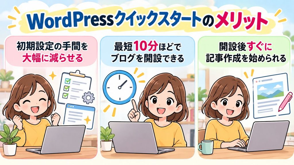 エックスサーバーのクイックスタートのメリットの図解